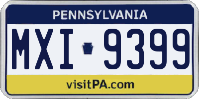 PA license plate MXI9399