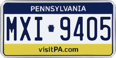 PA license plate MXI9405