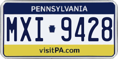 PA license plate MXI9428