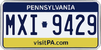 PA license plate MXI9429