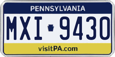 PA license plate MXI9430