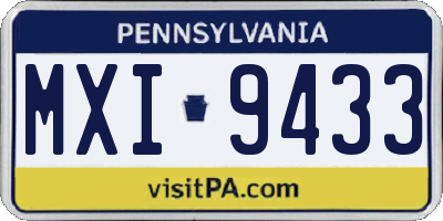 PA license plate MXI9433