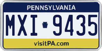 PA license plate MXI9435