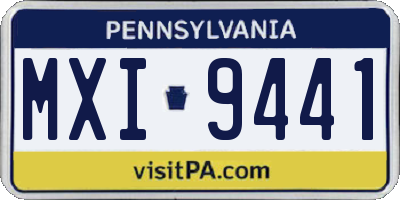 PA license plate MXI9441