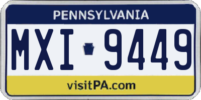 PA license plate MXI9449
