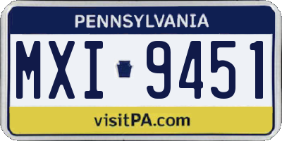 PA license plate MXI9451