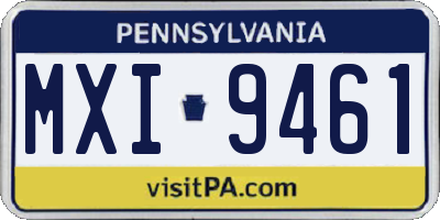 PA license plate MXI9461