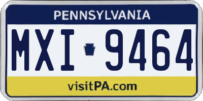 PA license plate MXI9464