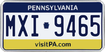PA license plate MXI9465