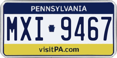PA license plate MXI9467