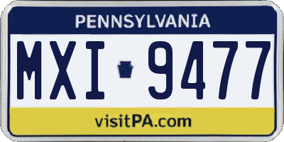 PA license plate MXI9477