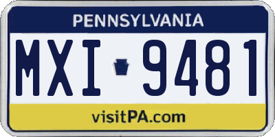 PA license plate MXI9481