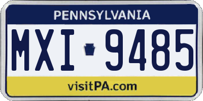 PA license plate MXI9485