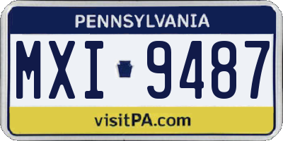 PA license plate MXI9487