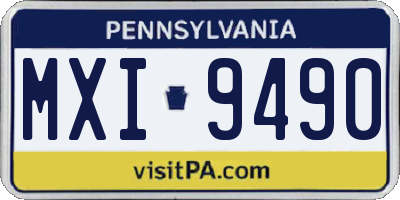 PA license plate MXI9490