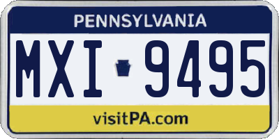PA license plate MXI9495