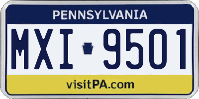 PA license plate MXI9501