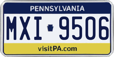 PA license plate MXI9506