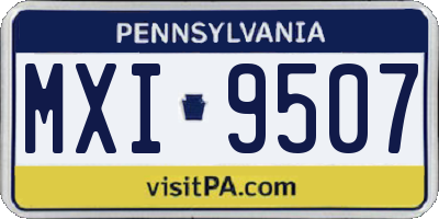 PA license plate MXI9507