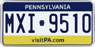 PA license plate MXI9510