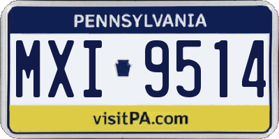 PA license plate MXI9514