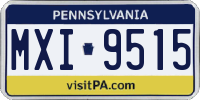 PA license plate MXI9515