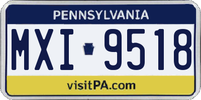 PA license plate MXI9518
