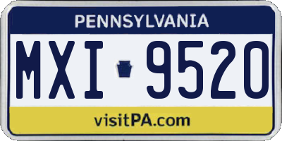 PA license plate MXI9520