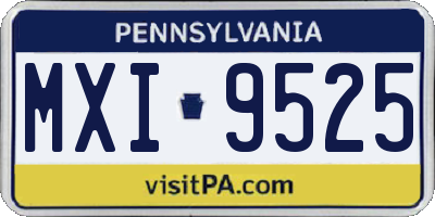 PA license plate MXI9525