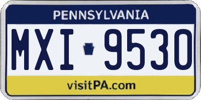 PA license plate MXI9530