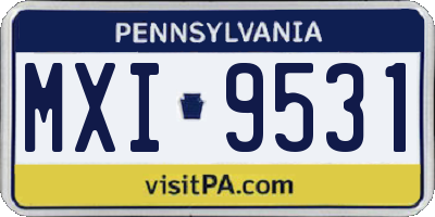 PA license plate MXI9531
