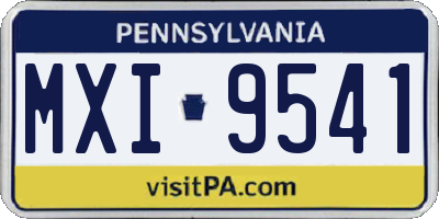 PA license plate MXI9541
