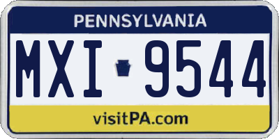 PA license plate MXI9544