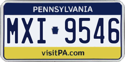 PA license plate MXI9546