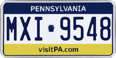 PA license plate MXI9548