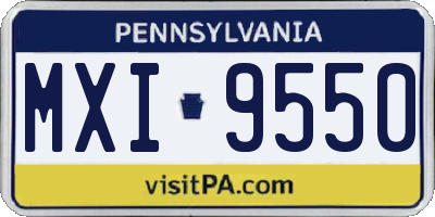 PA license plate MXI9550