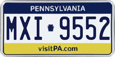 PA license plate MXI9552