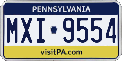 PA license plate MXI9554