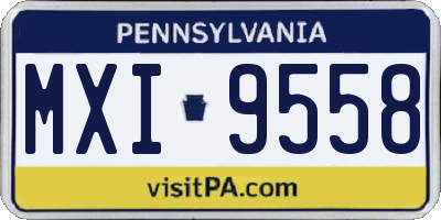 PA license plate MXI9558