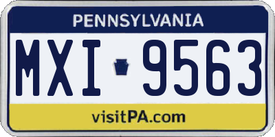 PA license plate MXI9563