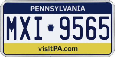 PA license plate MXI9565