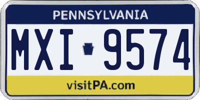 PA license plate MXI9574