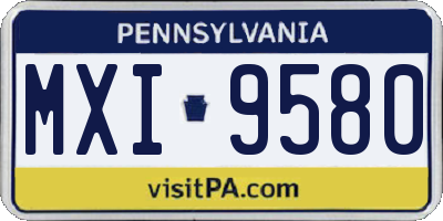 PA license plate MXI9580