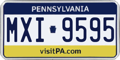 PA license plate MXI9595