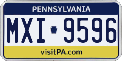 PA license plate MXI9596