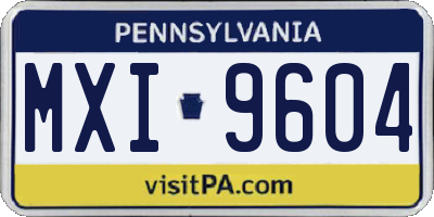 PA license plate MXI9604