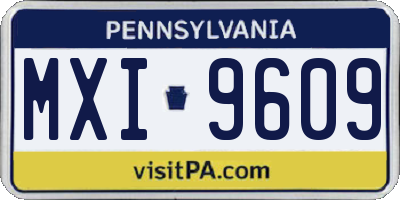 PA license plate MXI9609