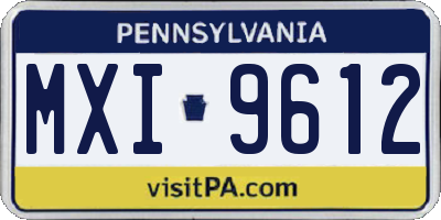 PA license plate MXI9612