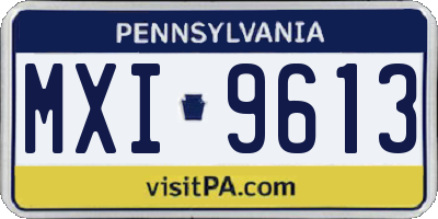 PA license plate MXI9613