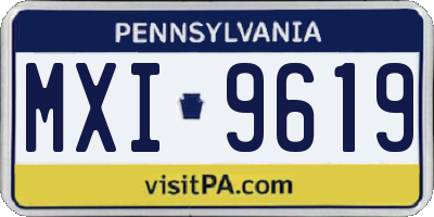 PA license plate MXI9619
